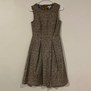 Max Studio Floral Print Midi Dress - Black and Cream